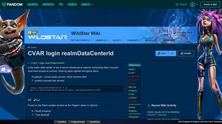 
                            8. CVAR login realmDataCenterId | Official WildStar Online Community ...