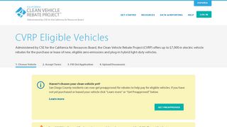 
                            5. CVRP Eligible Vehicles | Clean Vehicle Rebate Project