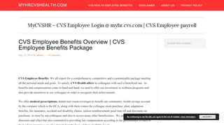 
                            8. CVS Employee Benefits Overview - myhrcvshealth.com