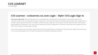 
                            8. CVS Learnet - cvs learnet login