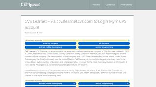
                            7. CVS Learnet – visit cvslearnet.cvs.com to Login Myhr CVS ...