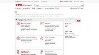 
                            9. CVS pharmacy - Frequently Asked Questions