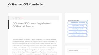 
                            11. CVSLearnet.CVS.com – Login to Your CVS Learnet …