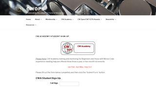 
                            6. CW Academy Student Sign-up – CWOps