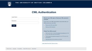 
                            1. CWL Authentication - UBC Student Service Centre Version 2.0