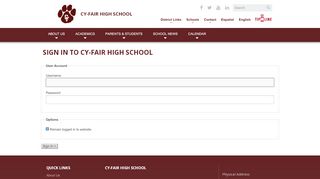 
                            9. Cy-Fair High School :: Login