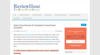 
                            5. Cyber Expo Review & Complaints: Fraud Scam …