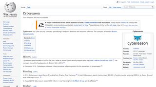 
                            7. Cybereason - Wikipedia