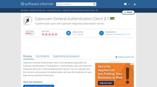 
                            10. Cyberoam General Authentication Client 2.1 Download (Free ...