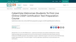 
                            6. CyberVista Welcomes Students To First Live Online CISSP ...