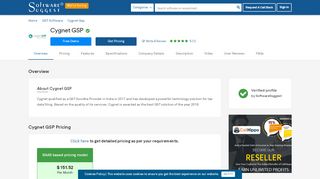 
                            8. Cygnet GSP Pricing, Features & Reviews 2019 - Free Demo