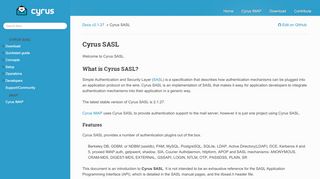 
                            4. Cyrus SASL — Cyrus SASL 2.1.27 documentation