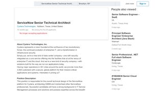 
                            4. Cyxtera Technologies hiring ServiceNow Senior Technical Architect ...
