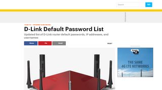 
                            3. D-Link Default Password List (Updated August 2019)