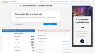 
                            5. D-Link Default Router Login and Password - Clean CSS