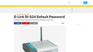 
                            8. D-Link DI-524 Default Password - lifewire.com