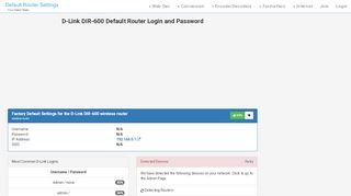 
                            3. D-Link DIR-600 Default Router Login and Password