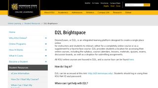 
                            2. D2L Brightspace - Online Learning | KSU