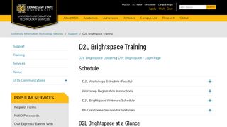 
                            7. D2L Brightspace Training - Kennesaw State University