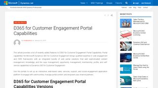 
                            9. D365 for Customer Engagement Portal Capabilities ...