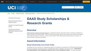 
                            8. DAAD Study Scholarships & Research Grants | Graduate Division | UCI