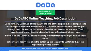 
                            1. DaDaABC Job Description | Teach English Online for DaDa ...