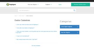 
                            4. Dados Cadastrais - Minha Conta - Dúvidas | PagSeguro