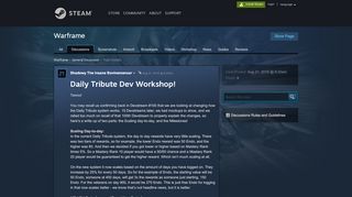 
                            8. Daily Tribute Dev Workshop! :: Warframe General Discussion