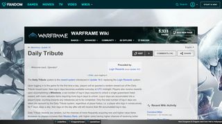 
                            8. Daily Tribute | WARFRAME Wiki | FANDOM …