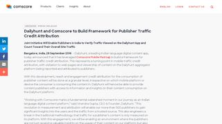 
                            9. Dailyhunt and Comscore to Build Framework for Publisher ...