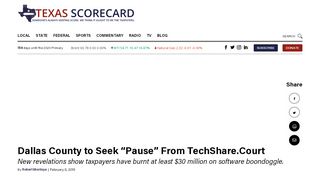 
                            6. Dallas County to Seek “Pause” From TechShare.Court - Texas ...