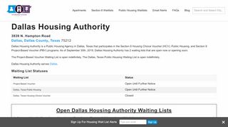 
                            8. Dallas Housing Authority, TX | Section 8 and Public Housing