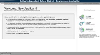 
                            7. Dallas Independent School District - Employment Application