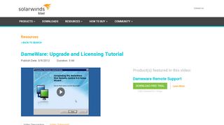 
                            9. DameWare: Upgrade and Licensing Tutorial - Video | SolarWinds