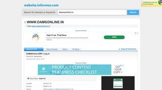 
                            2. damsonline.in at WI. DAMSOnline-ERP | Log in