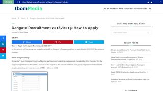 
                            8. Dangote Recruitment 2018/2019: How to Apply - Ibom Media