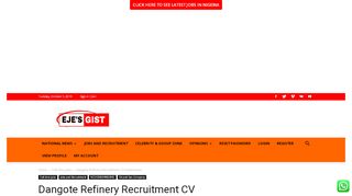 
                            3. Dangote Refinery Recruitment CV Submission | EJESGIST ...