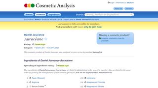
                            9. Daniel Jouvance: Auracéane - Cosmetic Analysis