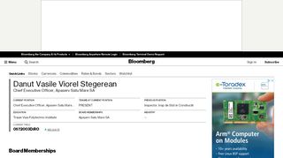 
                            7. Danut Vasile Viorel Stegerean, Apaserv Satu Mare SA: Profile and ...