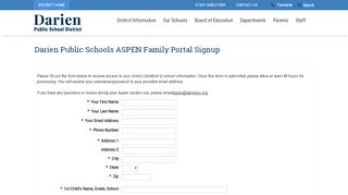 
                            1. Darien Public Schools ASPEN Family Portal Signup - Darien Public ...