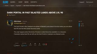 
                            9. Dark Portal in Past Blasted Lands Above Lvl 90 - Bug Report ...