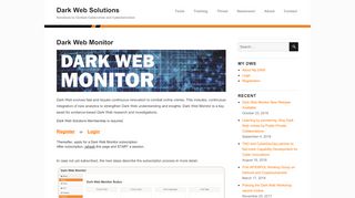
                            8. Dark Web Monitor – Dark Web Solutions