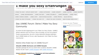 
                            11. Das 10WBC Forum: Deine I Make You Sexy Community