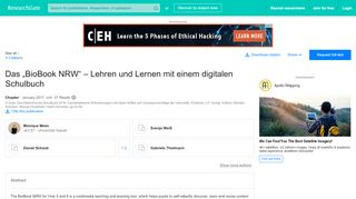 
                            8. Das „BioBook NRW“ – Lehren und Lernen mit einem digitalen ...