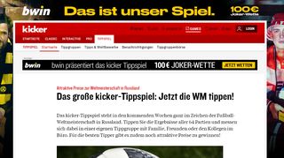 
                            2. Das große kicker-Tippspiel: Jetzt die WM tippen! - kicker