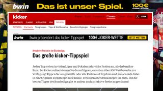 
                            2. Das große kicker-Tippspiel - kicker