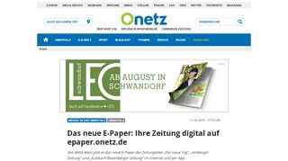 
                            5. Das neue E-Paper: Ihre Zeitung digital auf epaper.onetz.de