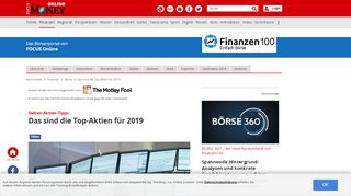 
                            6. Das sind die Top-Aktien für 2019 - FOCUS Online