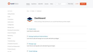 
                            5. Dashboard - Auth0