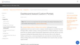 
                            7. Dashboard-based Custom Portals - Tableau